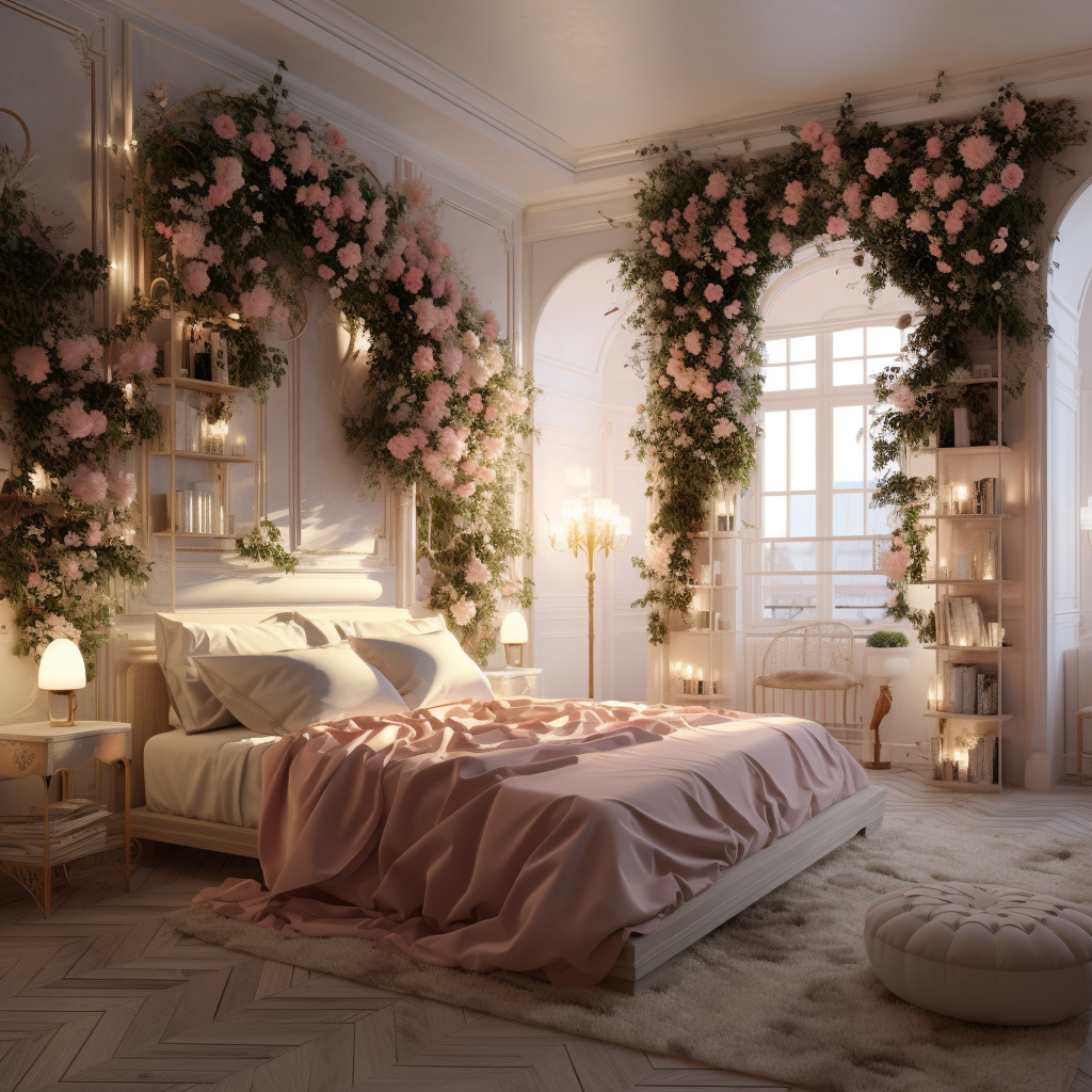 Chambre romantique et douillette décorée avec soin