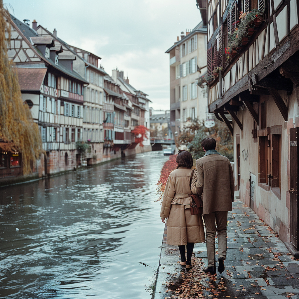 Un couple en week-end en amoureux dans le grand est à Strasbourg