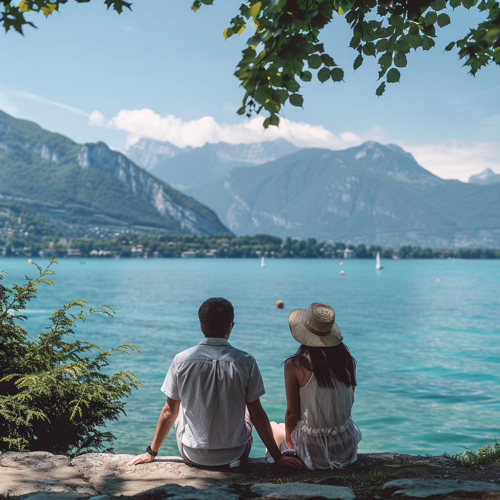 Un couple en week-end en amoureux en auvergne-rhônes-alpes à Annecy